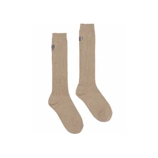 【MARDI MERCREDI】刺繡長襪 淺褐色 海軍藍字LOGO 極簡 LONG SOCKS MRD LOGO