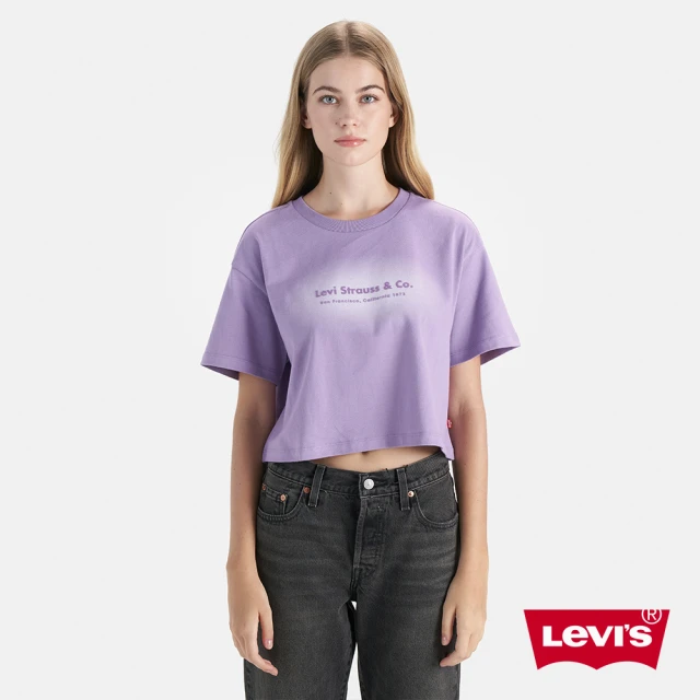 【LEVIS 官方旗艦】女款 短袖Tee恤 休閒印花 短版T 人氣新品 0018K-0001