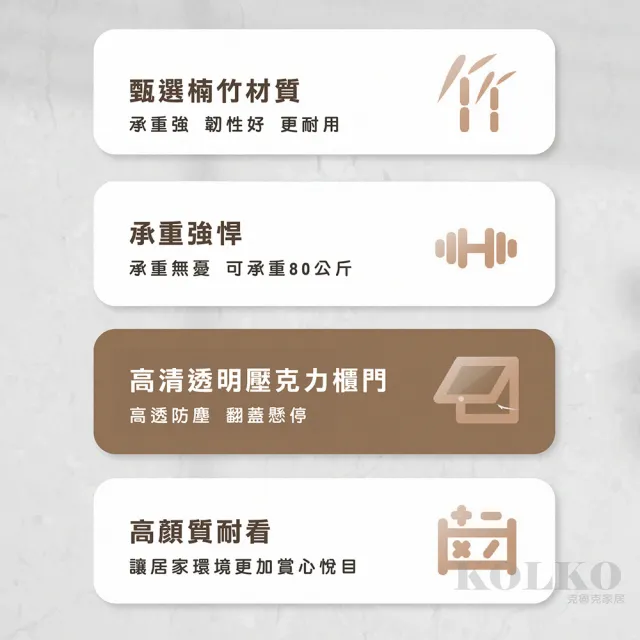 【KOLKO】三面透明壓克力公仔模型樂高展示櫃 書籍收納櫃 餐櫥餐邊櫃(四層80公分款)