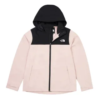 【The North Face】北面女款粉色防水透氣可調節收納連帽衝鋒衣｜88FYLK6