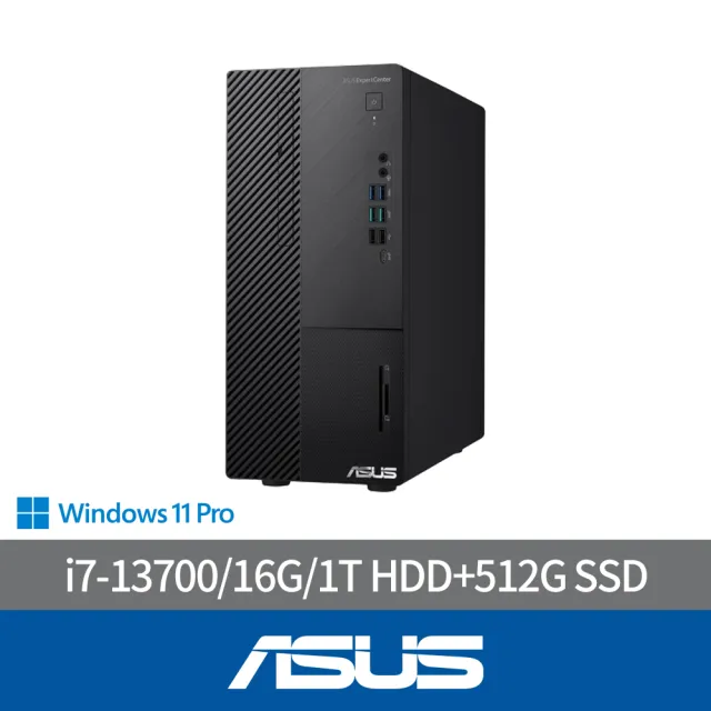 【ASUS 華碩】i7 十六核心商用電腦(D700ME/i7-13700/16G/1T HDD+512G SSD/W11P)