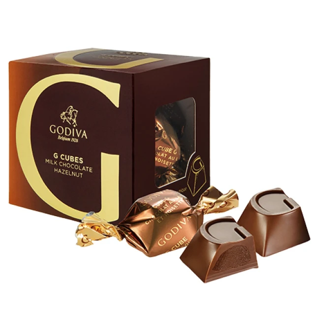 GODIVA G Cube 松露巧克力粉色小貨車鐵盒10顆裝