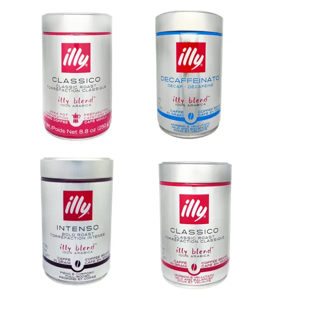 【illy】義大利咖啡豆  任選1罐(250g/罐; 中度烘焙咖啡豆/MOKA咖啡粉/印度風味  任選1罐)