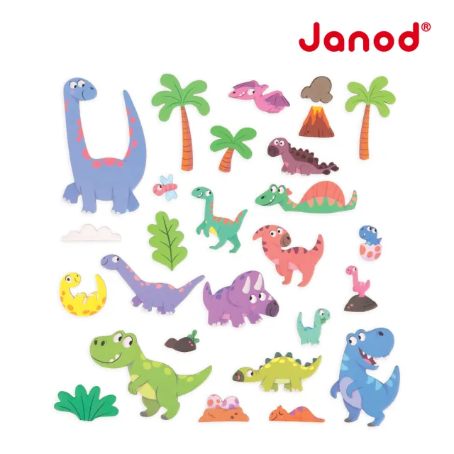 【Janod】磁鐵故事書-小恐龍歷險記(好攜帶 輕薄 磁鐵遊戲  益智 認知)