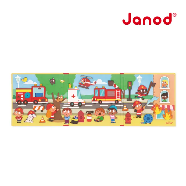 【Janod】磁鐵故事書-勇敢的消防員(好攜帶 輕薄 磁鐵遊戲  益智 認知)