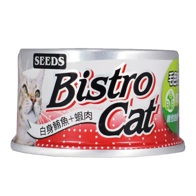 【Seeds 聖萊西】Bistro Cat特級銀貓健康貓罐 80g(主食/全齡貓/貓罐/貓狗飼料/罐頭餐盒)