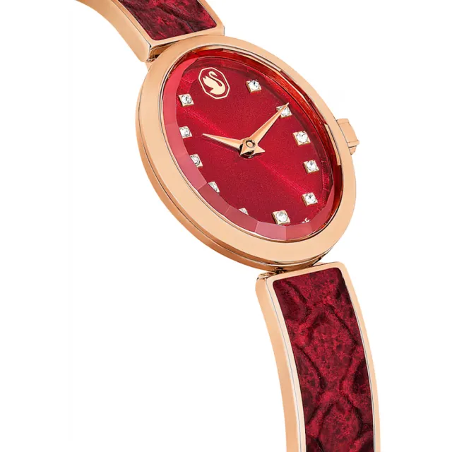 【SWAROVSKI 施華洛世奇】Crystal Rock Oval 龍年限定手錶-紅/29x26mm(5675998)