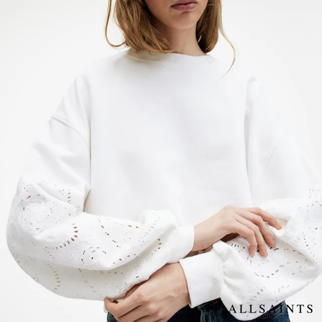 【ALLSAINTS】AGATA 純棉寬鬆刺繡長袖衛衣(舒適版型)