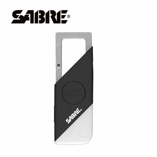 【SABRE 沙豹】2合1高分貝SOS隨身警報器+LED手電筒(黑色/紫色)