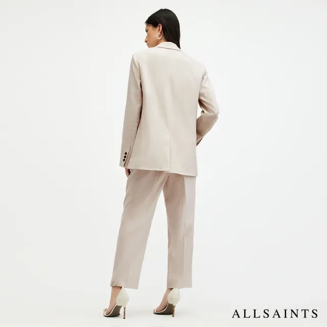 【ALLSAINTS】WHITNEY 亞麻中腰打摺西裝長褲 W017QA(常規版型)