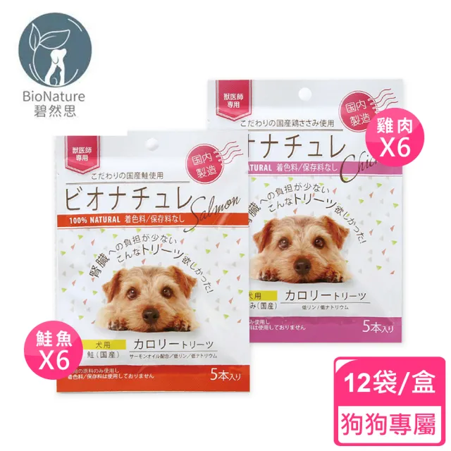 【BioNature 碧然思】低磷低鈉高營養犬用肉泥5條入-12袋/盒(腎犬肉泥/高營養肉泥/補充熱量/碧然思)