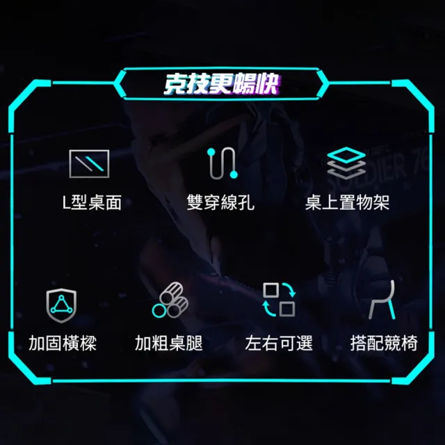 【Quality 聚家】電腦桌 遊戲電競桌 碳纖維色 左轉角（140×120×75公分）(l型書桌/轉角桌/辦公桌)