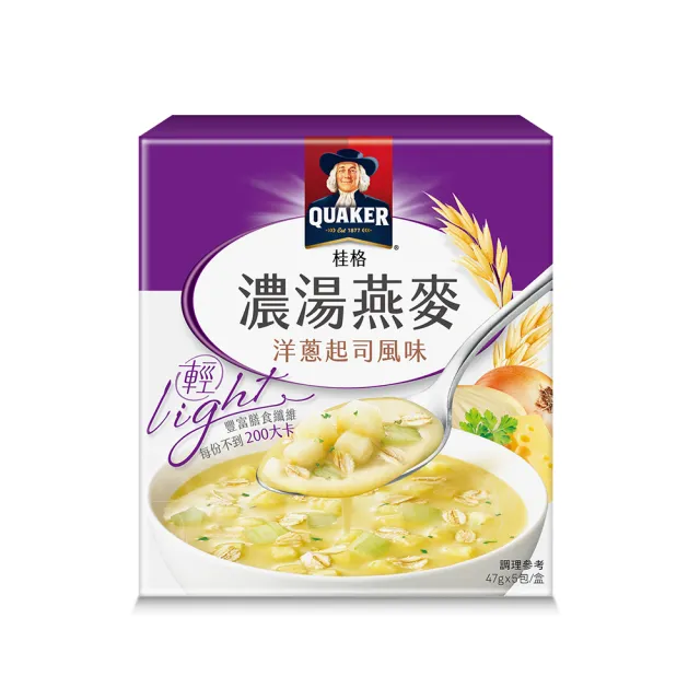 【QUAKER 桂格】濃湯燕麥系列口味任選3入組(鮮蔬蘑菇/番茄牛肉風味/奶油玉米/白醬雞肉風味/洋蔥起司)