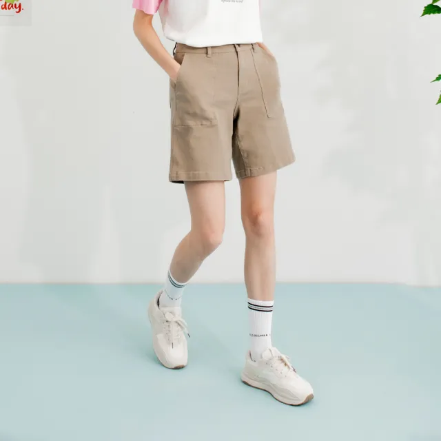 【Arnold Palmer 雨傘】女裝-特殊車線口袋造型牛仔五分褲(2色)
