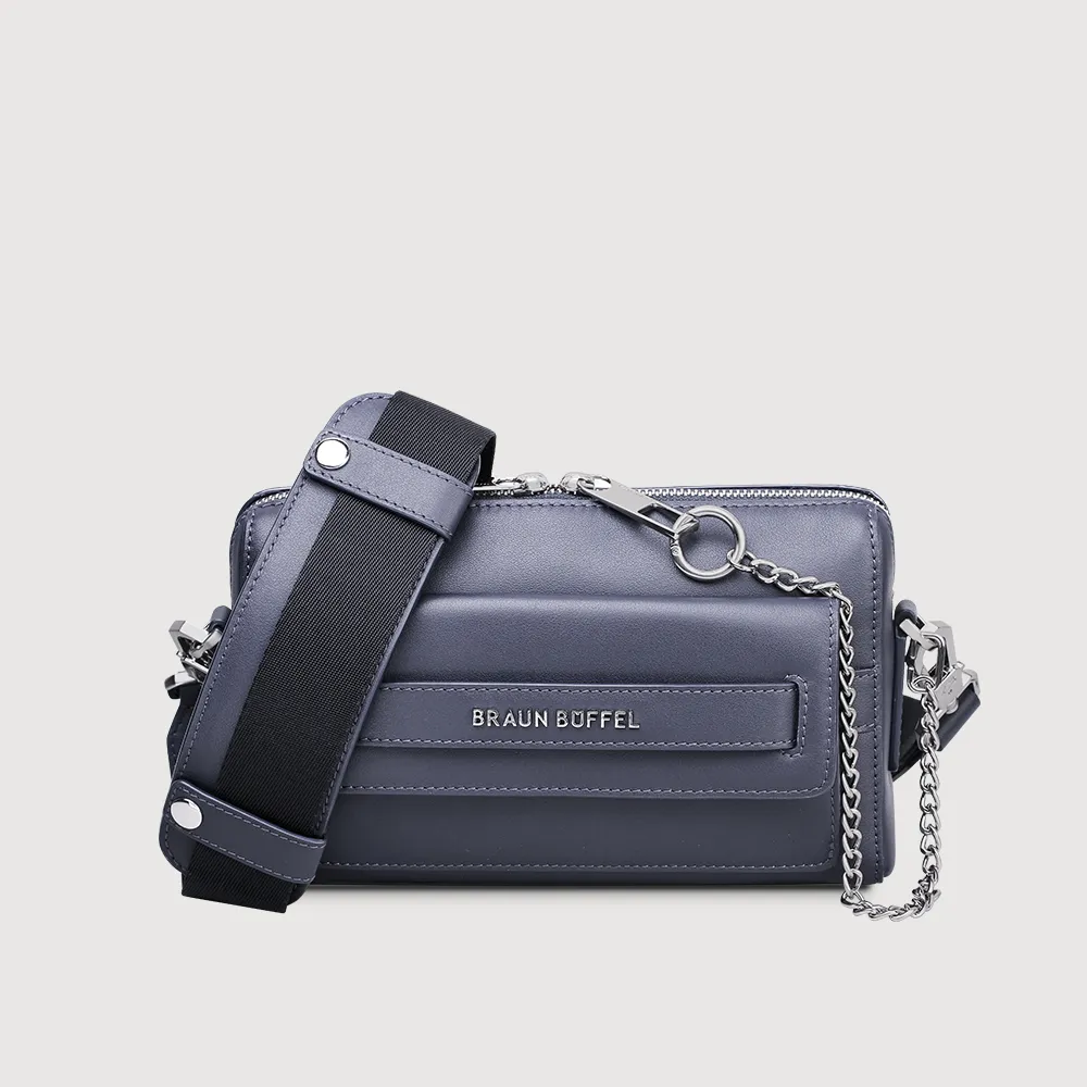 【BRAUN BUFFEL 德國小金牛】台灣總代理 威爾 斜背包-午夜藍(BF529-60-MNB)