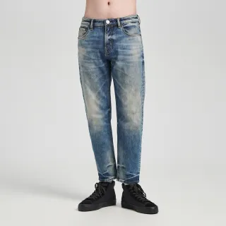 【EDWIN】江戶勝 男裝 經典水洗丹寧中直筒牛仔褲(中古藍)