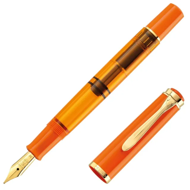 【Pelikan】百利金 M200 粉桔 鋼筆(送原廠4001大瓶裝墨水&手提袋)