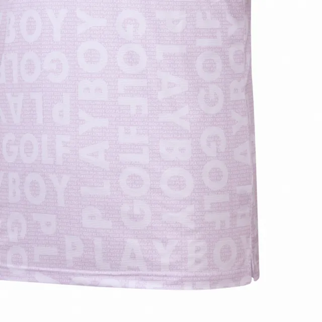 【PLAYBOY GOLF】男款文字吸濕排汗涼感高爾夫短袖POLO衫-粉紫(高爾夫球衫/AA24113-15)
