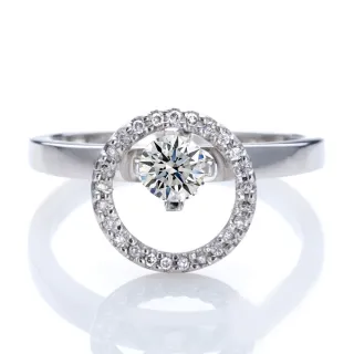 【DOLLY】0.30克拉 求婚戒完美車工18K金鑽石戒指(030)