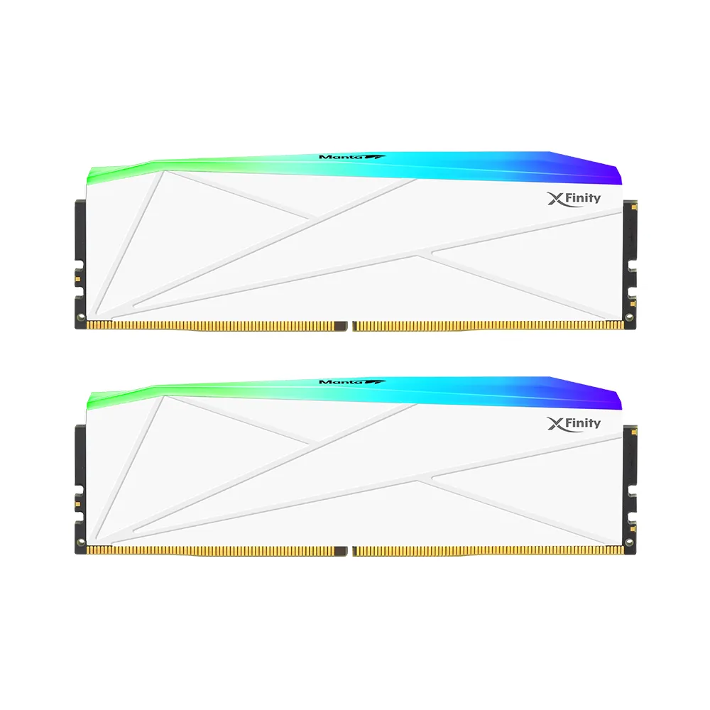 【v-color】MANTA XFinity RGB DDR5 7200 32GB kit 16GBx2(桌上型超頻記憶體TMXFL1672834WWK)