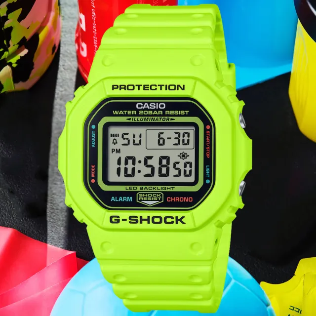 【CASIO 卡西歐】G-SHOCK 運動風 經典電子腕錶 母親節 禮物 推薦(DW-5600EP-9)