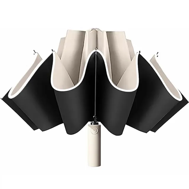 【REM】2入 27吋特大傘面 12骨10骨抗風反向傘 多人撐傘免淋濕 黑膠防曬反光條 車用摺疊晴雨傘自動折傘