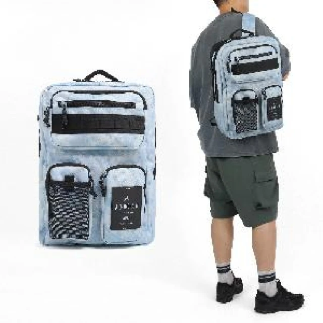 NIKE 耐吉 後背包 Jordan Hesi Backpack 藍 黑 15吋 多夾層 筆電包 運動包 背包(JD2433039AD-001)