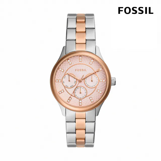 【FOSSIL 官方旗艦館】Modern Sophisticate系列 優雅三眼計時指針女錶 不鏽鋼錶帶手錶 36MM(多色可選)