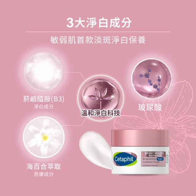 【Cetaphil 舒特膚】官方直營 BHR淨白調理安撫霜 50g*2入(淡斑美白/緊緻抗老/保濕亮白/暗沉蠟黃)