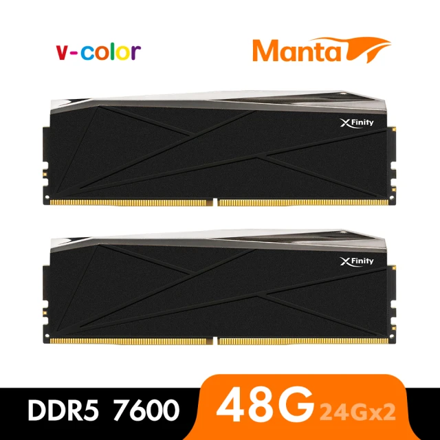 v-color MANTA XFinity RGB DDR5 7600 48GB kit 24GBx2(桌上型超頻記憶體)