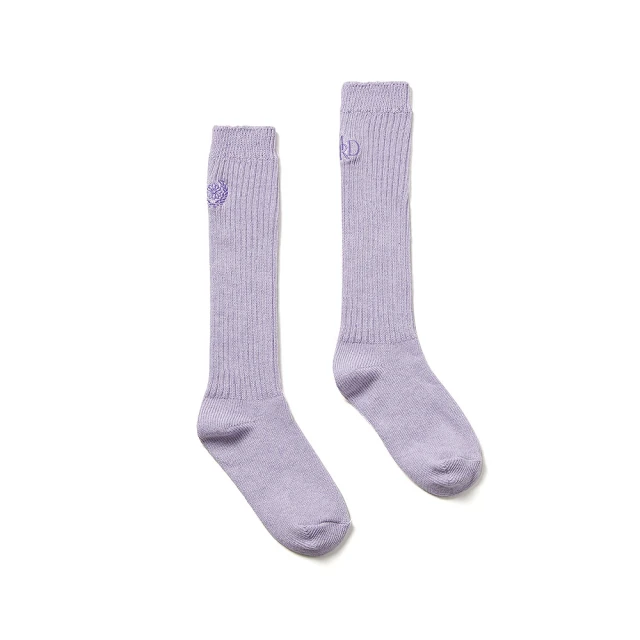 MARDI MERCREDIMARDI MERCREDI 刺繡長襪 薰衣草紫 紫色字LOGO 極簡 LONG SOCKS MRD LOGO