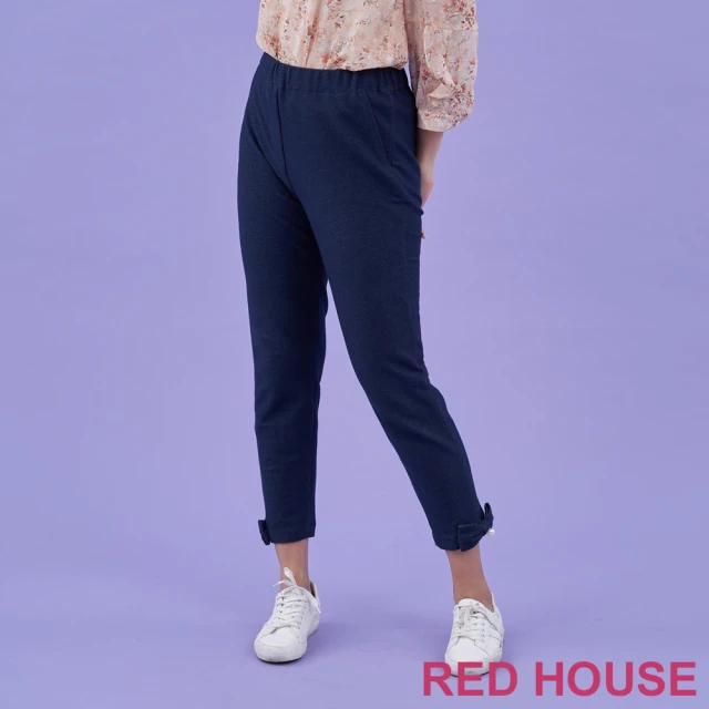 RED HOUSE 蕾赫斯 舒適百搭蝴蝶結內搭褲(深藍色)