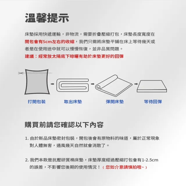 【DaoDi】2入組 五層加厚透氣軟床墊 宿舍床墊(尺寸雙人-150x200cm+-5%)