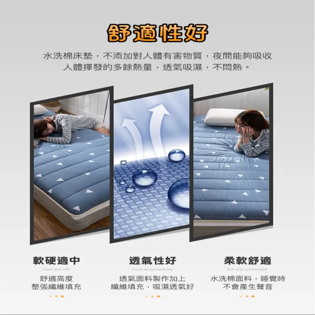 【DaoDi】2入組 五層加厚透氣軟床墊 宿舍床墊(尺寸雙人加大-180x200cm+-5%)