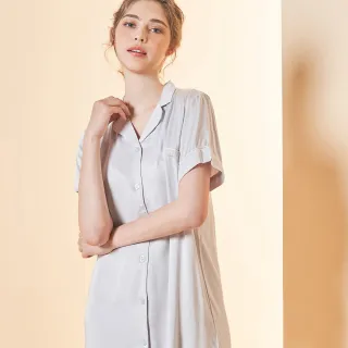 【SiOHER 熹歐禾】單件組 現貨  裙裝春和景明短袖襯衫睡裙 睡衣 居家服(居家套裝/女睡衣/性感睡衣)