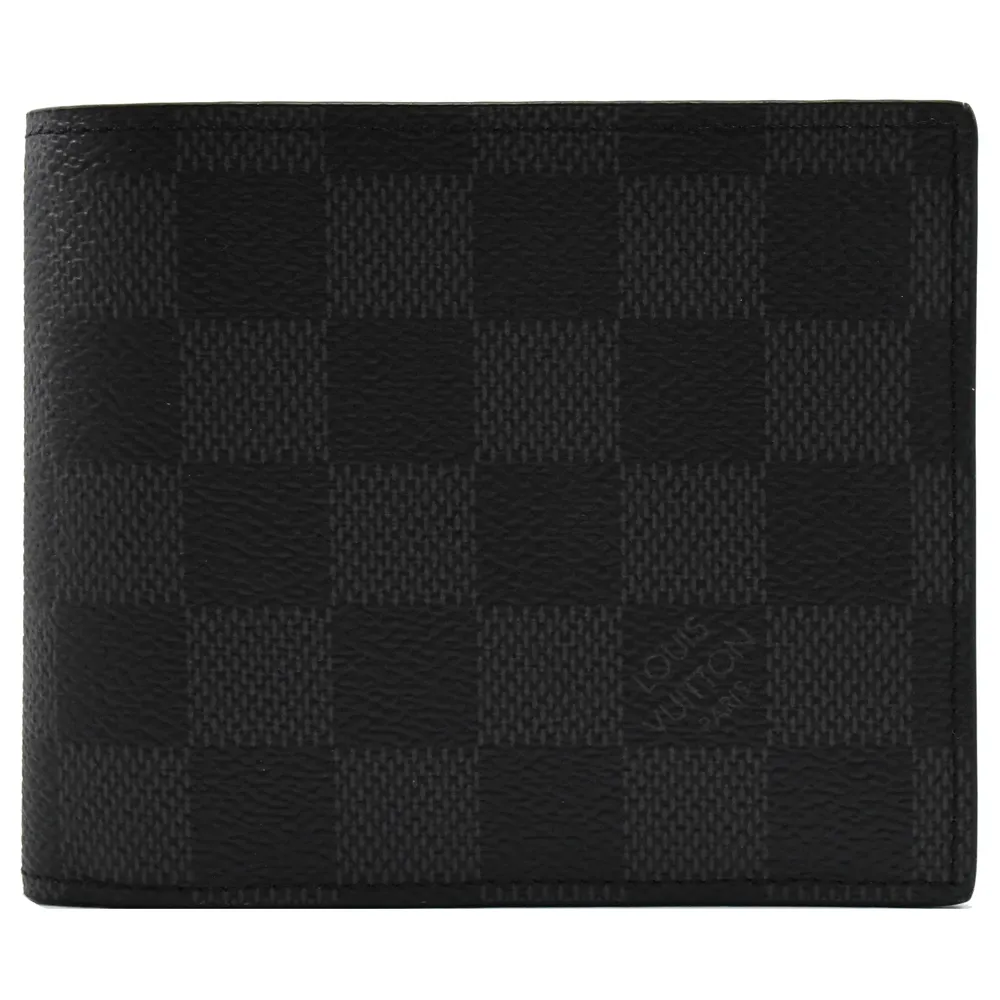 【Louis Vuitton 路易威登】LV N60053 AMERIGO 黑棋盤格紋多卡對折零錢短夾(現貨)