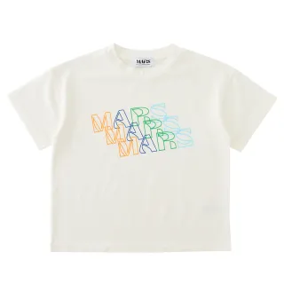 【MARS】童裝-經典LOGO彩色印花上衣(白色)
