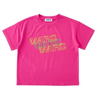 【MARS】童裝-粉紅底LOGO彩色印花上衣(粉紅色)