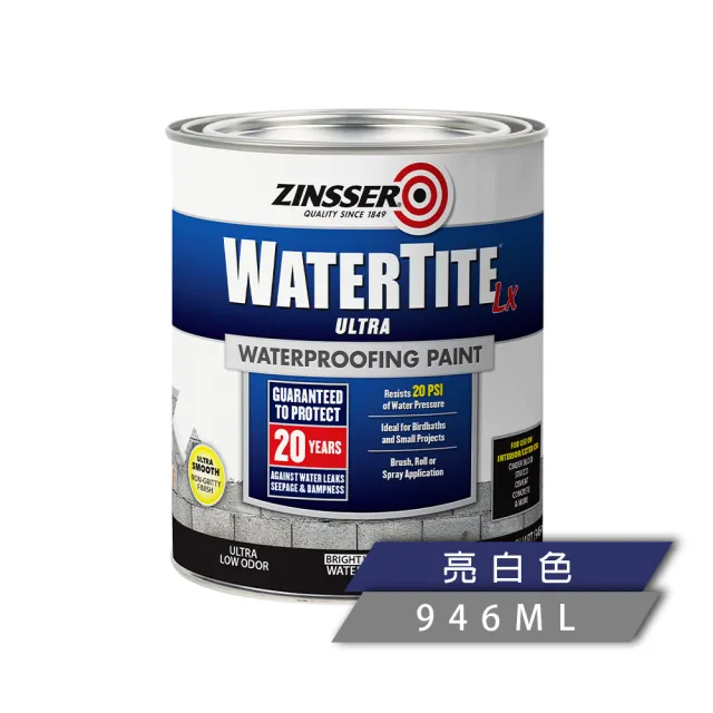 【RUST-OLEUM 樂立恩塗料】水淘汰全能防水漆 白色(平光／946ml 271098)