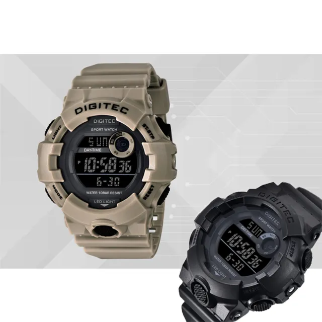【DIGITEC】數碼科技 DG-5112 時尚 運動風 大鏡面 個性 電子錶(防水100米)