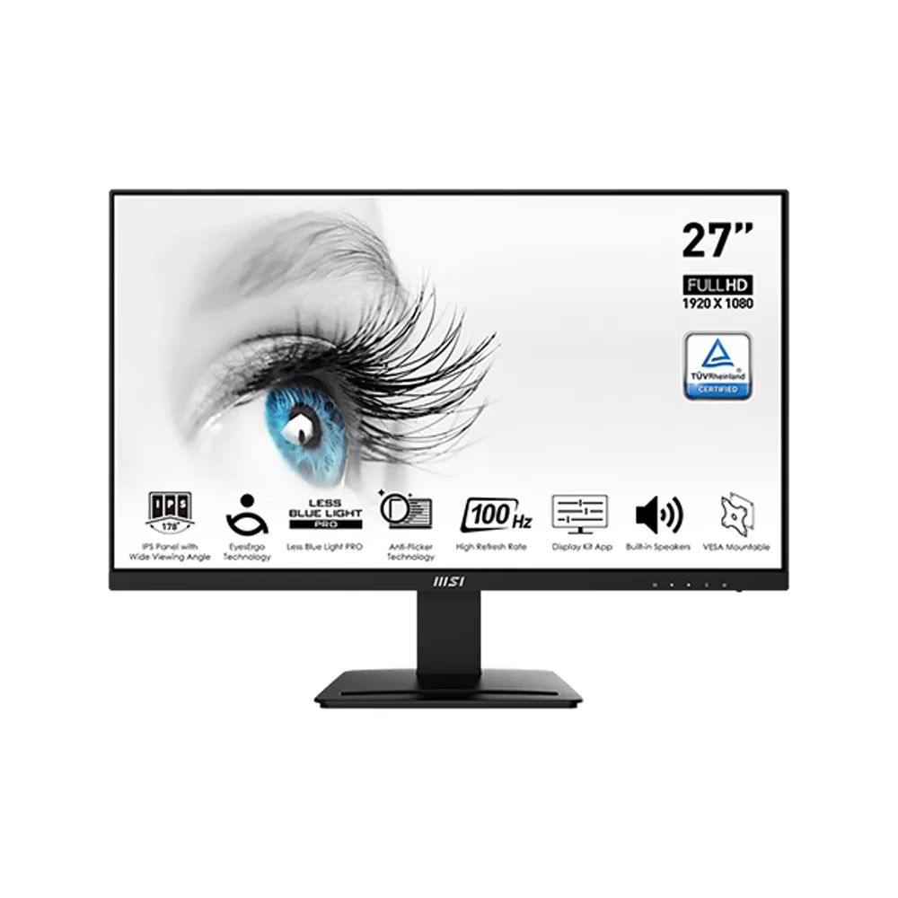 【MSI 微星】PRO MP273A 美型螢幕-27型/FHD/HDMI/DP/喇叭/IPS