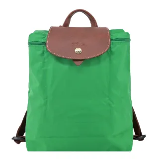 【LONGCHAMP】LE PLIAGE系列再生尼龍摺疊後背包(中/草綠)