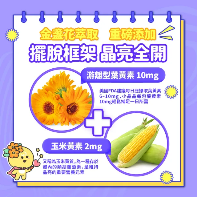 【Eatbliss 益比喜】小晶晶金盞花葉黃素凍升級版-葡萄口味(60入游離型.葉黃素10mg.山桑子.26種蔬果)