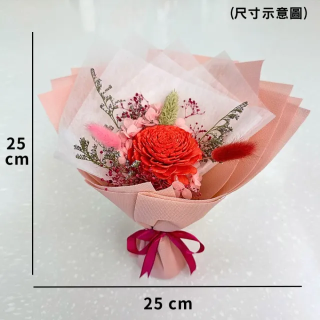 【A-ONE 匯旺】小清新迷你花束 通草花束 索拉玫瑰花 永生花束 乾燥花束 捧花束