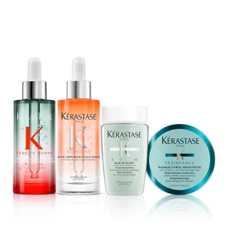 【KERASTASE 巴黎卡詩】濃密芯生+皇家滋養頭皮精華雙入組