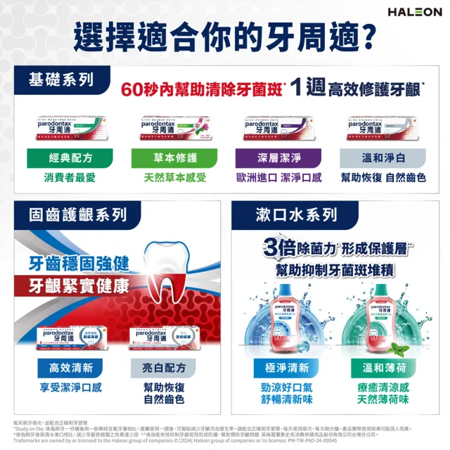 【Parodontax 牙周適】基礎系列 牙齦護理牙膏 80gX3入(深層潔淨)