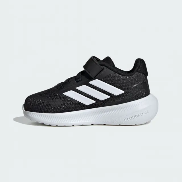 【adidas 愛迪達】運動鞋 童鞋 中童 小童 兒童 魔鬼氈 RUNFALCON 5 EL I 黑 IE8598