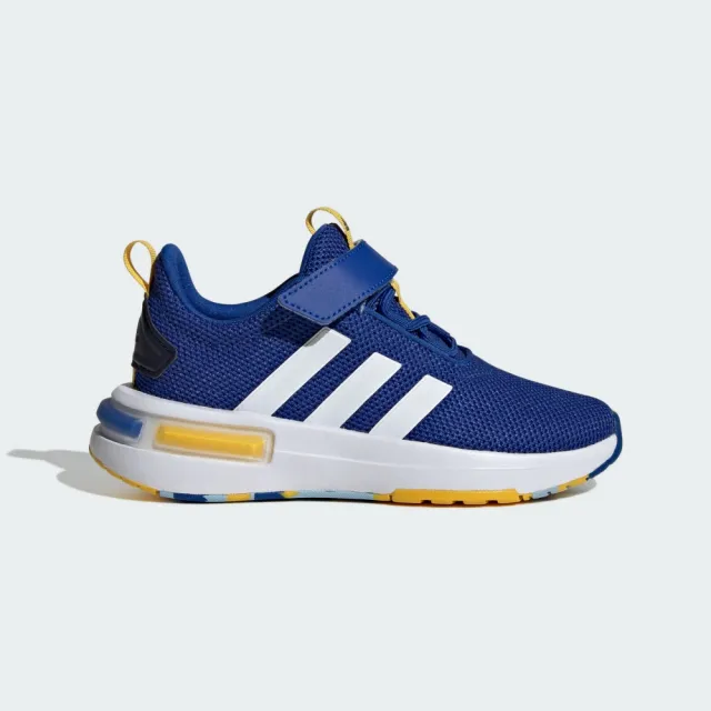 【adidas 愛迪達】運動鞋 童鞋 中童 大童 旋轉扣 魔鬼氈 RACER TR23 EL K 藍 IE6423