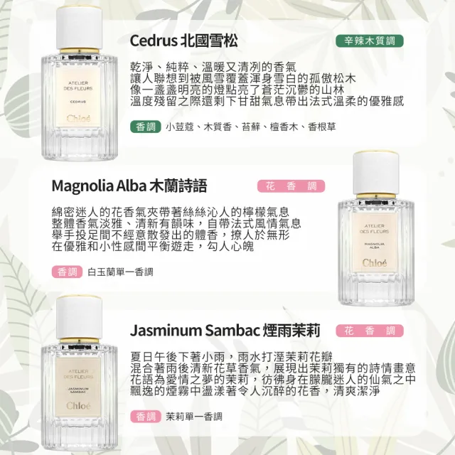 【Chloe’ 蔻依】仙境花園系列淡香精 50ml 多款任選(國際航空版)