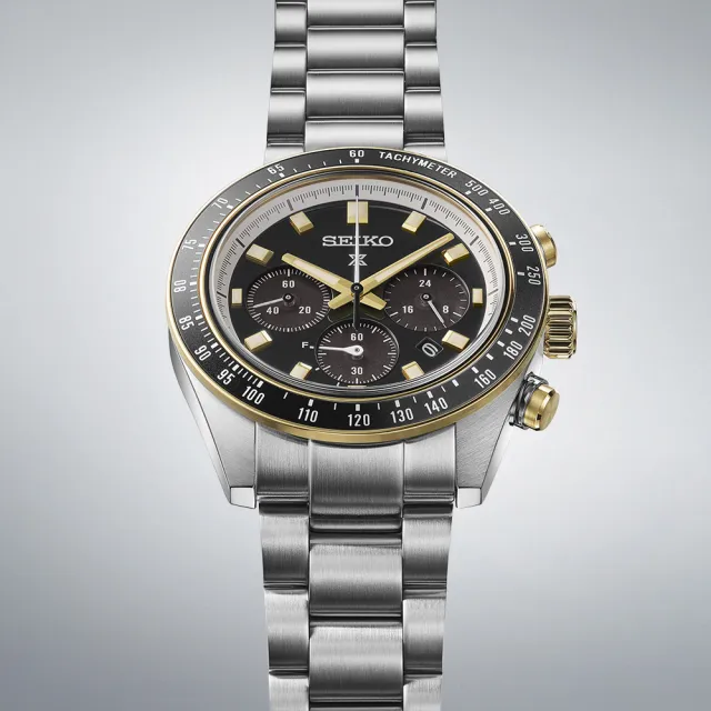 【SEIKO 精工】PROSPEX SPEEDTIMER 熊貓三眼太陽能計時錶-41.4mm 母親節(V192-0AH0G SSC941P1)